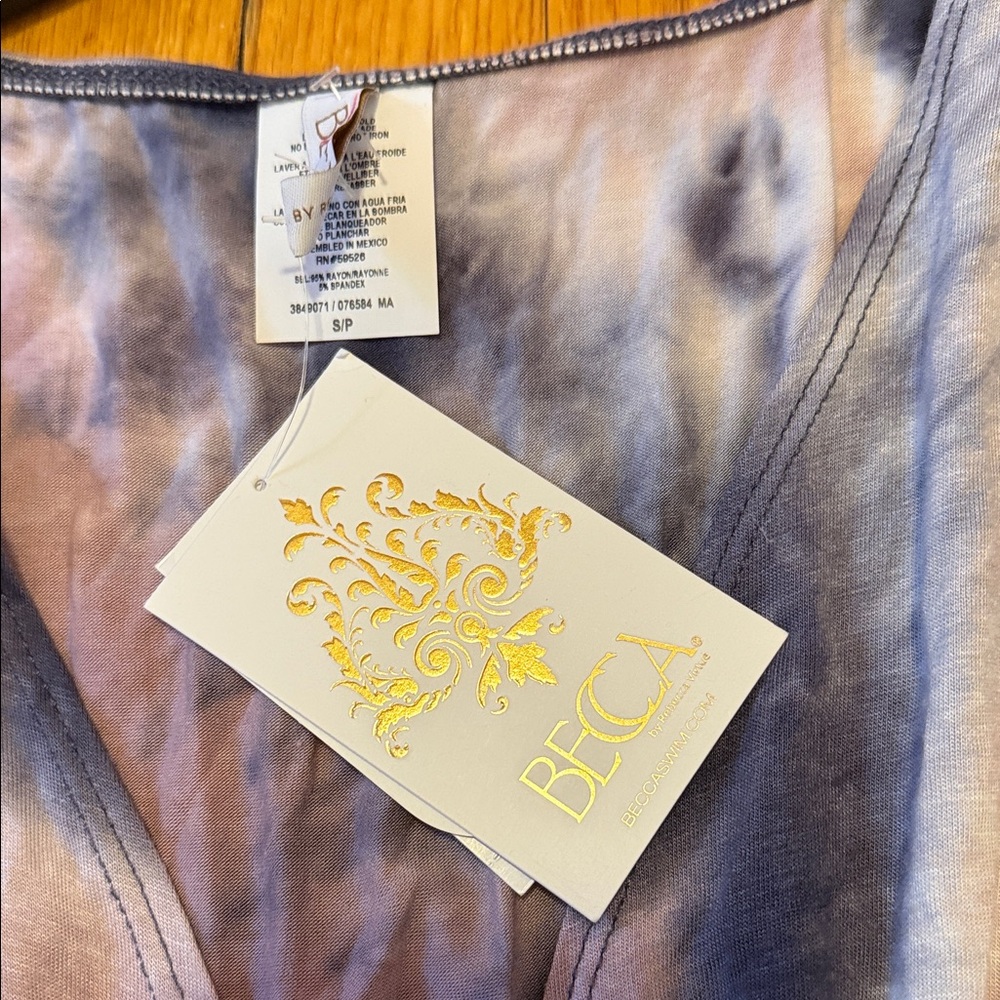 BECCA Tie-Dye Swim Coverup in Blue and Purple - Picture 4 of 7